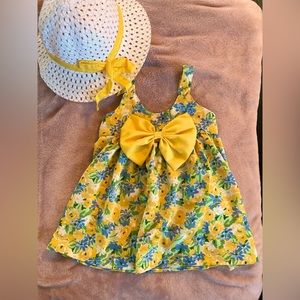 Baby girl spring dress with hat